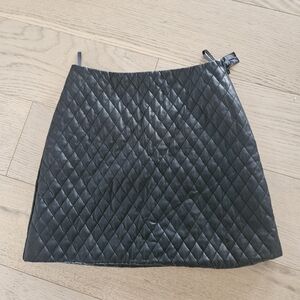 Sunday Best Quilted Black Mini Skirt